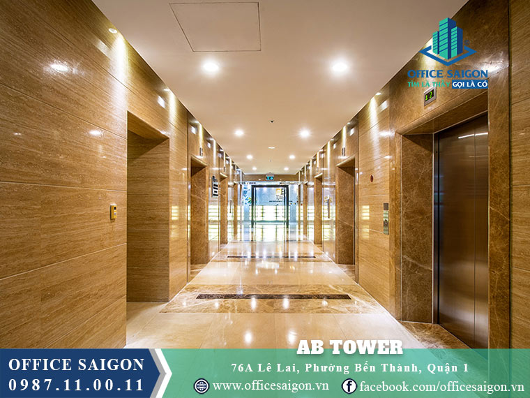 Hệ thống thang máy chuyên nghiệp, hiện đại tại AB Tower