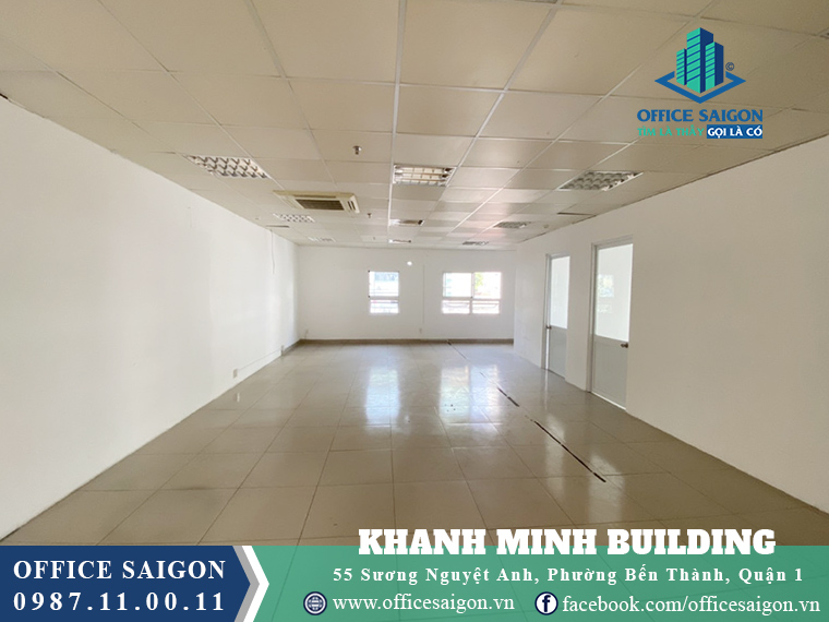 Mặt bằng thực tế tại Khánh Minh building do Office Saigon ghi nhận lại