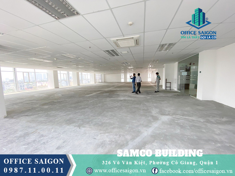 View diện tích cho thuê thực tế tại Samco building được Office Saigon ghi nhận lại