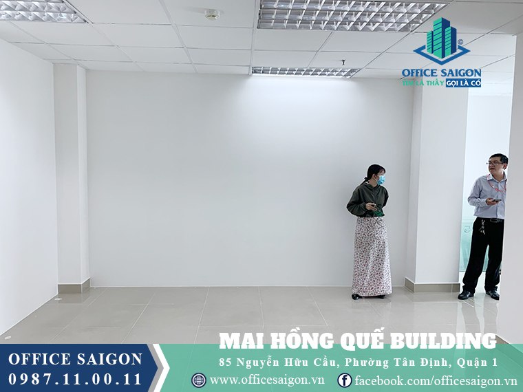 Sàn tại Mai Hồng Quê building được lót gạch khá sạch sẽ và thông thoáng