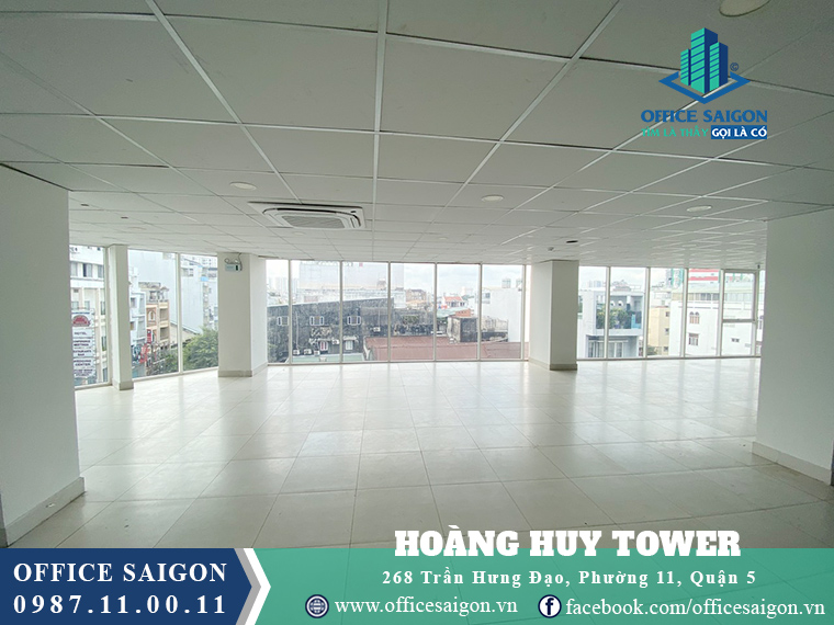 Mặt bằng tại tầng 5 văn phòng cho thuê Huy Hoàng Tower quận 5