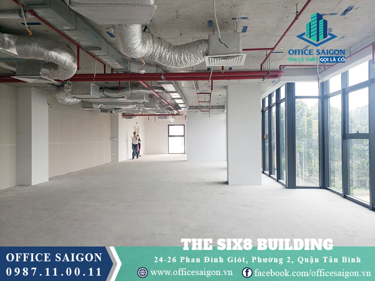 Mặt bằng trống tại tầng 8 văn phòng cho thuê The Six 8 Building quận Tân Bình