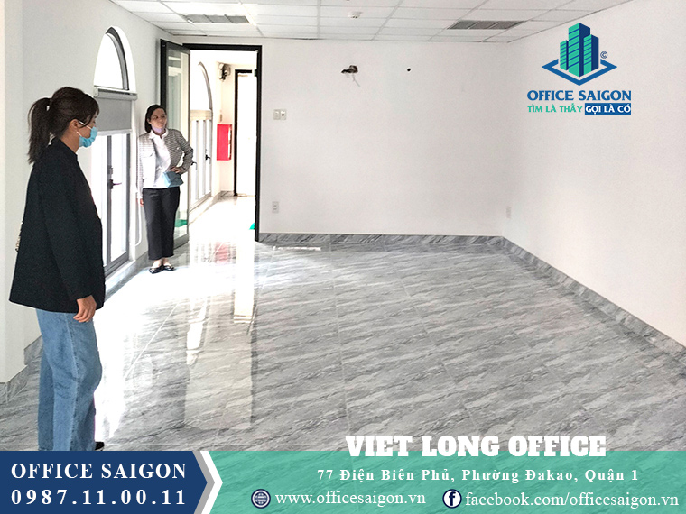 View sàn tầng trệt cho thuê văn phòng toà nhà Việt Long Office Quận 1