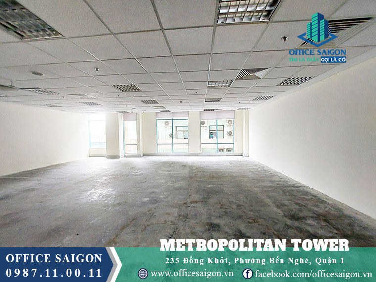 Mặt bằng trống 144m2 tại tầng 5 cho thuê văn phòng toà nhà Metropolitan Quận 1 