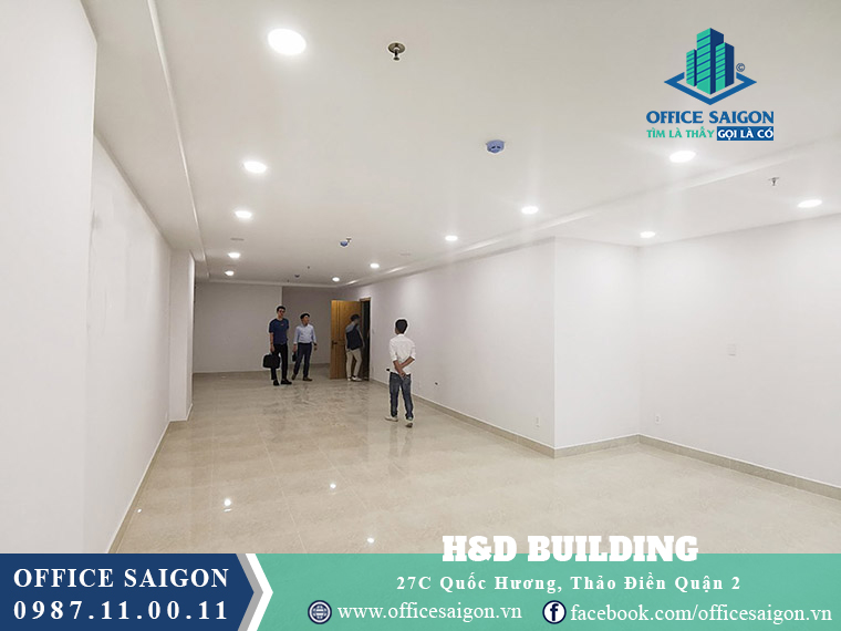 Mặt bằng tại tầng 3 văn phòng cho thuê H&D building quận 2