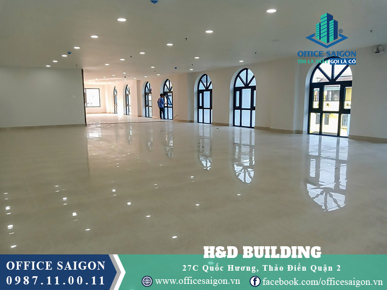 Mặt bằng giá tốt tại tầng 2 văn phòng cho thuê H&D building quận 2