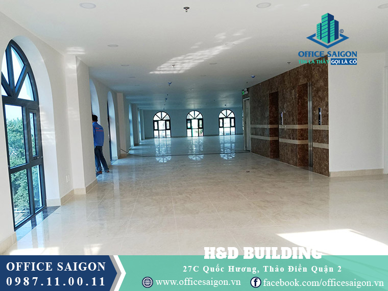 Mặt bằng 261m2 tại tầng 2 văn phòng cho thuê H&D building quận 2