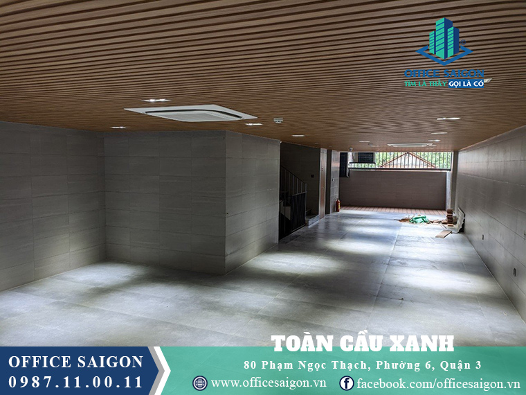 Sàn trống giá tốt tại văn phòng cho thuê toà nhà Toàn Cầu Xanh Building Quận 3