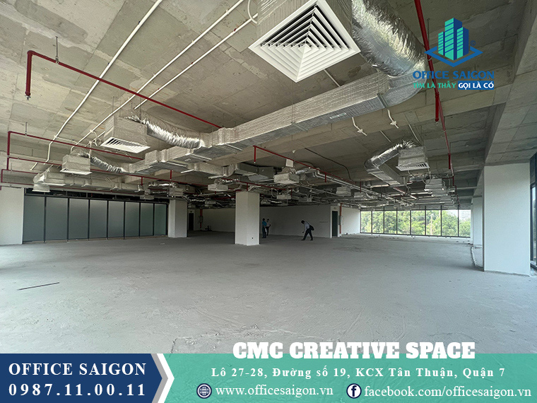 Diện tích 1200m2 tại văn phòng cho thuê toà nhà CMC Creative Space Quận 7