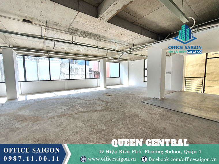 Diện tích trống tầng 2 tại văn phòng cho thuê Queen Central quận 1