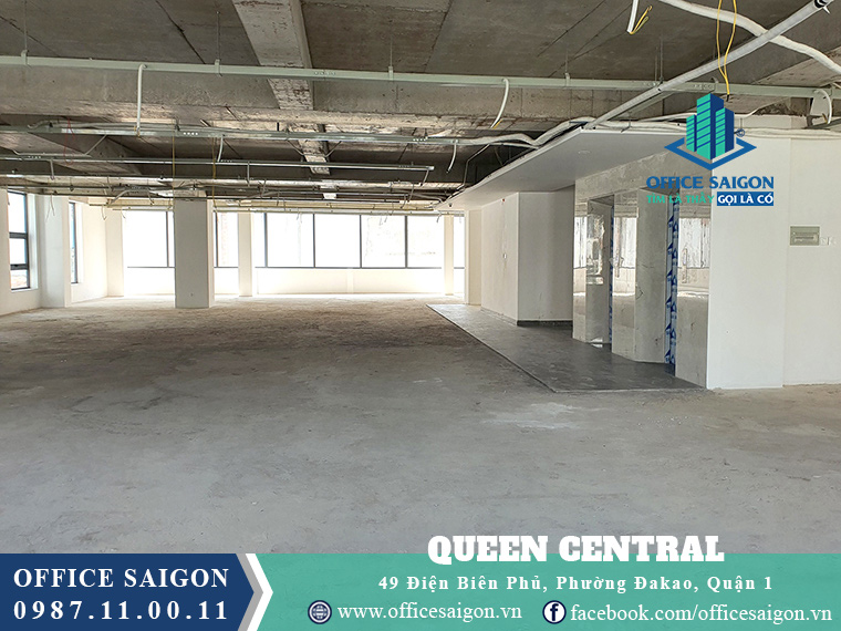 Diện tích trống tại văn phòng cho thuê Queen Central quận 1