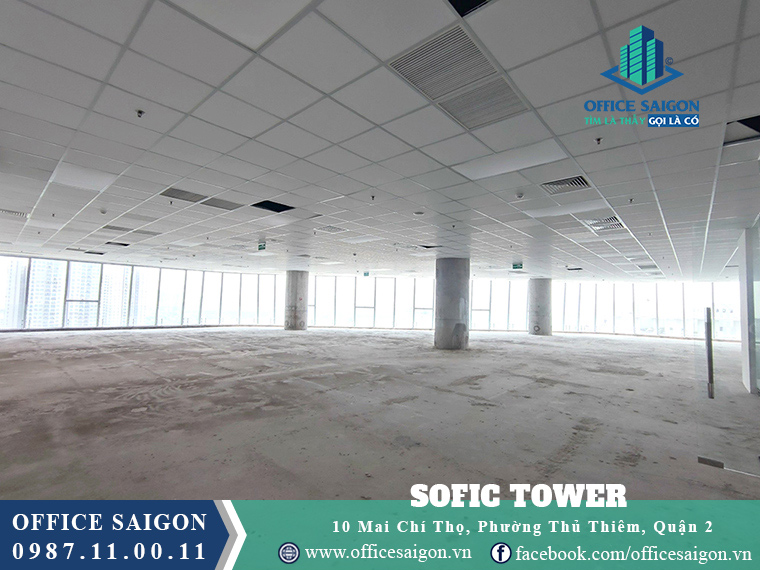 View sàn tầng 3 tại cho thuê toà nhà Sofic Tower Quận 2