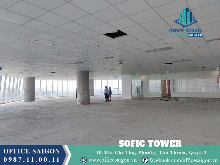 View sàn trống tại cho thuê toà nhà Sofic Tower Quận 2