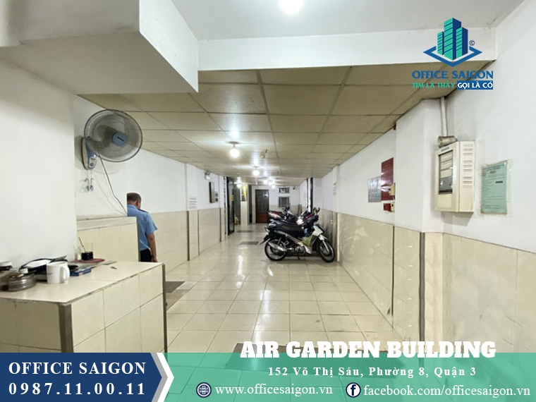 Hầm giữ xe toà nhà văn phòng cho thuê Air Garden Quận 3