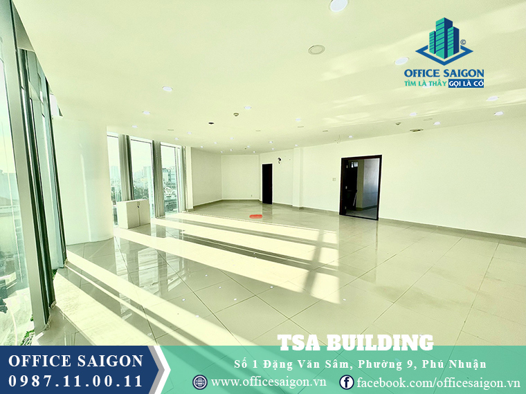 Sàn trống tầng 4 tại toà nhà văn phòng cho thuê Đặng Văn Sâm Building Quận Phú Nhuận