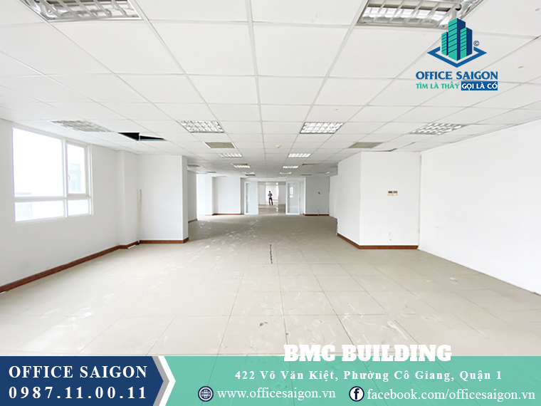 Diện tích trống tại văn phòng cho thuê toà nhà MBC Building Quận 1