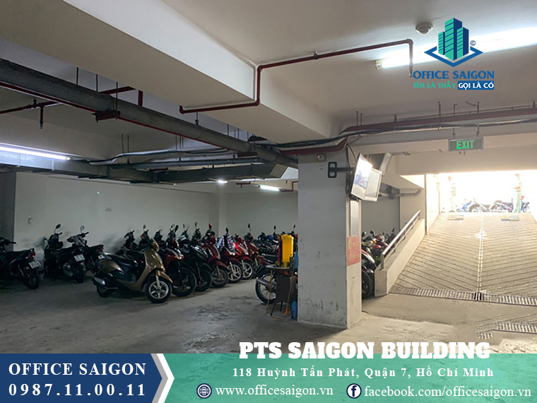 Hầm giữ xe tại toà nhà văn phòng cho thuê PLS Saigon Building Quận 7