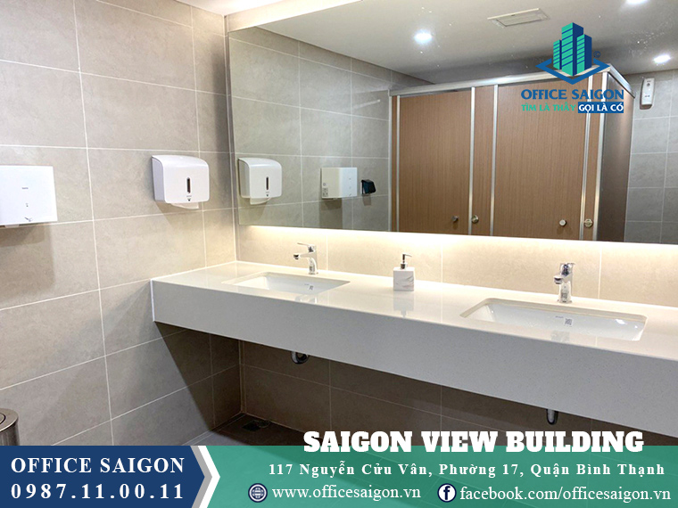 Hệ thống toilet nữ tại văn phòng cho thuê toà nhà Saigon View Building Quận Bình Thạnh