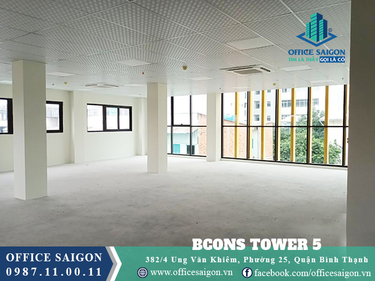 Diện tích cho thuê toà nhà Bcons Tower Quận Bình Thạnh