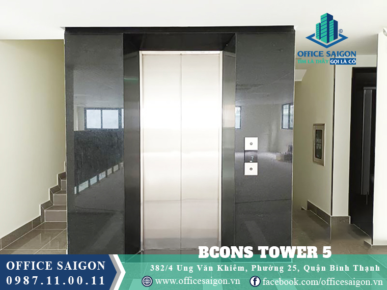 Thang máy tại toà nhà văn phòng cho thuê Bcons Tower 5 Quận Bình Thạnh