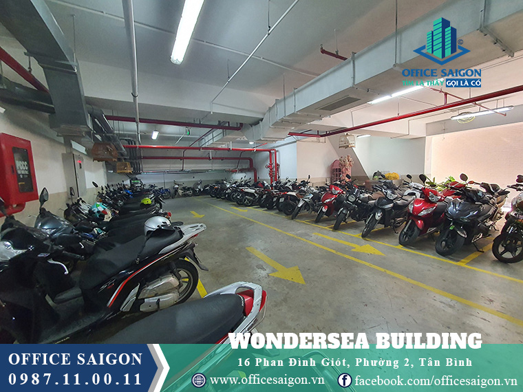 Hầm giữ xe văn phòng cho thuê toà nhà Wondersea Building Quận Tân Bình