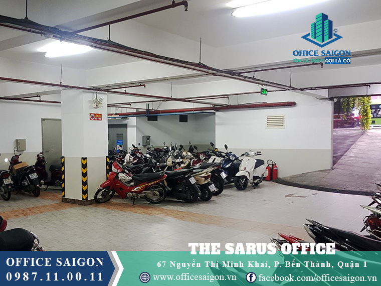 Hầm giữ xe toà nhà văn phòng cho thuê The Sarus Office Building Quận 1