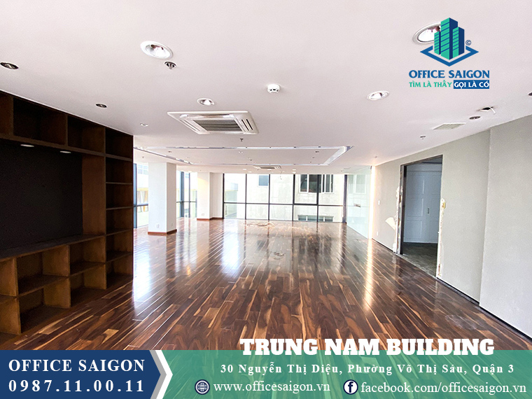 View sàn trống văn phòng cho thuê toà nhà Trung Nam Building Quận 3