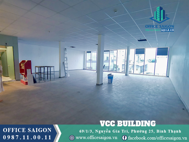 Mặt bằng trống tại tầng 2 ăn phòng cho thuê toà nhà VCC Building Quận Bình Thạnh