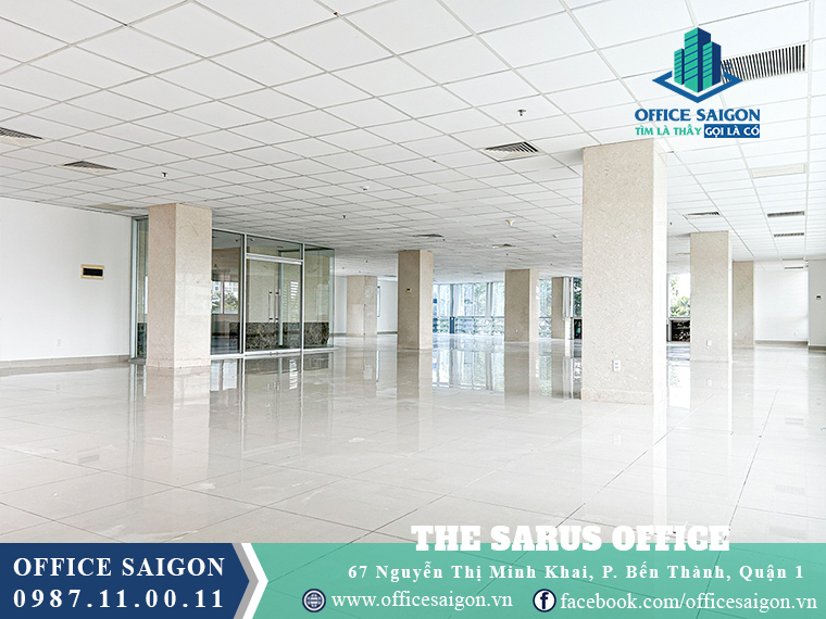 Sàn trống view đẹp tại tầng 5 toà nhà văn phòng cho thuê The Sarus Office Building Quận 1