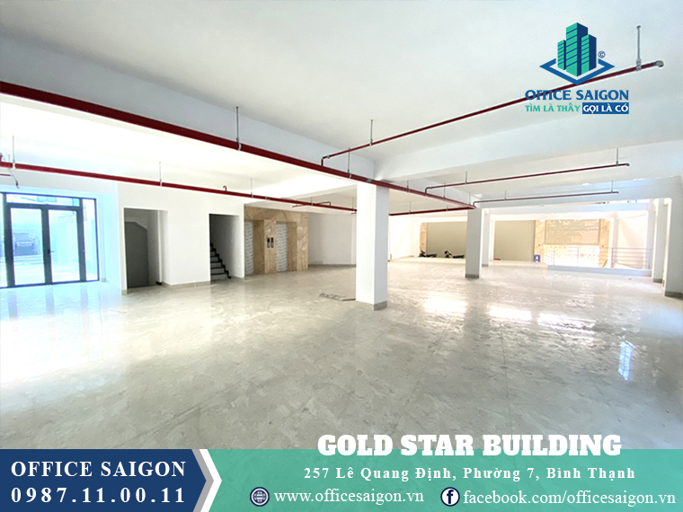 Sàn trống toà nhà văn phòng cho thuê Gold Star Quận Bình Thạnh