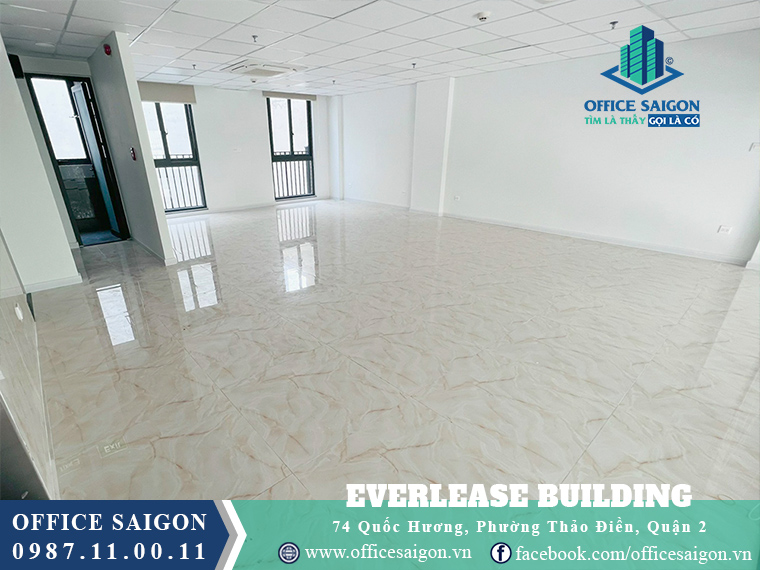 Sàn trống 60m2 toà nhà văn phòng cho thuê Everlease 2 building Quận 2