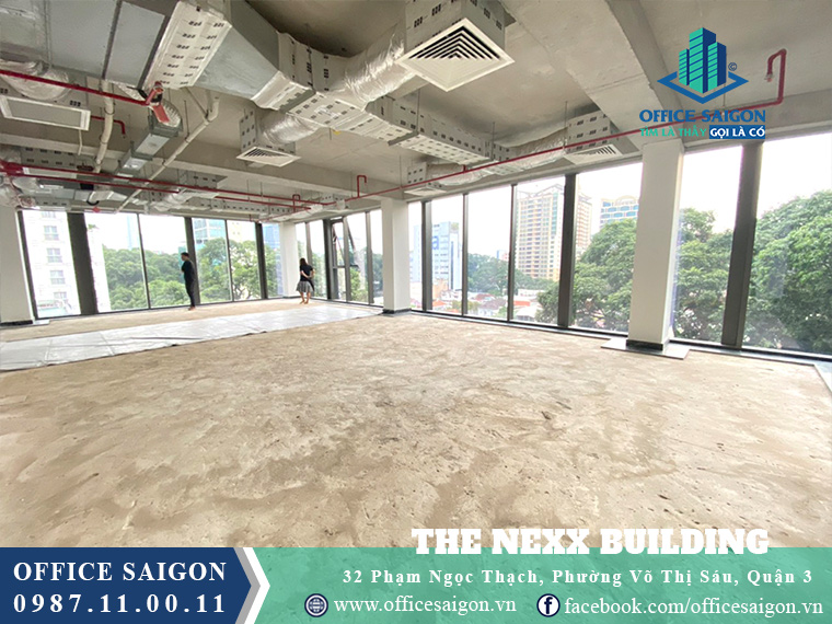 View sàn trống 285m2 lầu 7 văn phòng cho thuê The Nexx Building quận 3