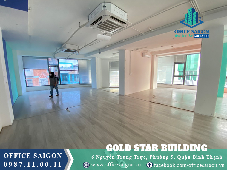 Mặt bằng trống 250m2 văn phòng cho thuê Gold Star Nguyễn Trung Trực Quận Bình Thạnh