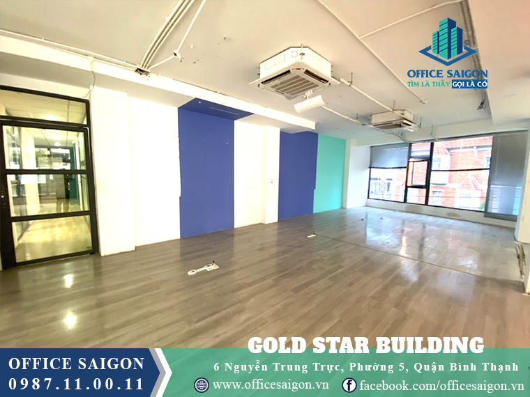 Mặt bằng trống 150m2 văn phòng cho thuê Gold Star Nguyễn Trung Trực Quận Bình Thạnh