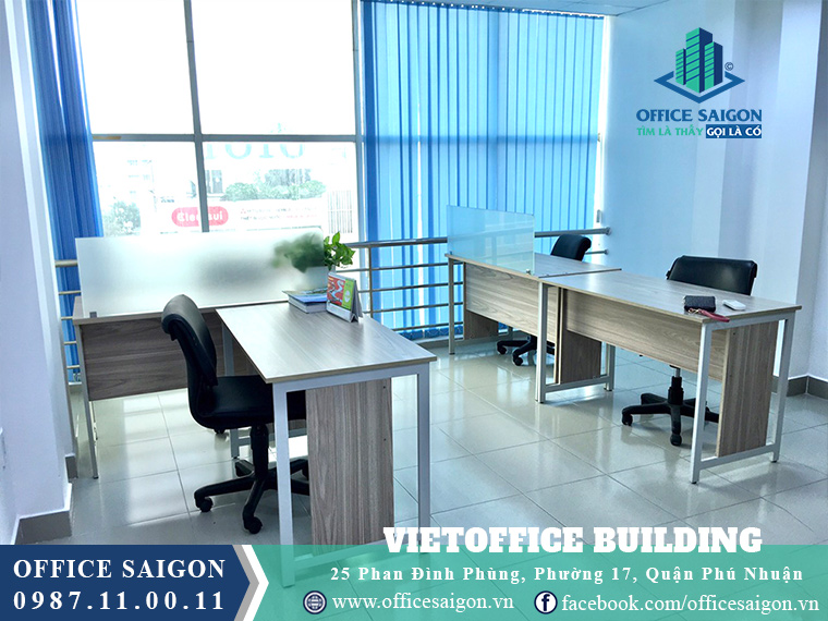 Góc view sàn toà nhà văn phòng cho thuê VietOffice Buidling Quận Phú Nhuận