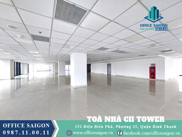 Sàn trống 800m2 văn phòng cho thuê toà nhà CII Tower