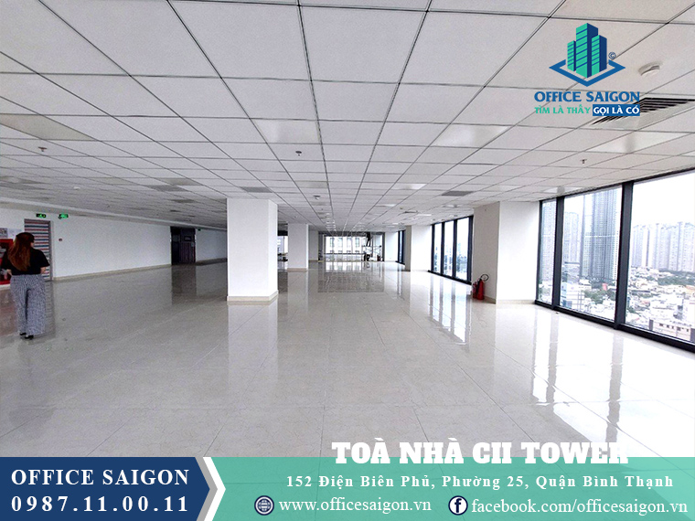 Sàn trống văn phòng cho thuê toà nhà CII Tower