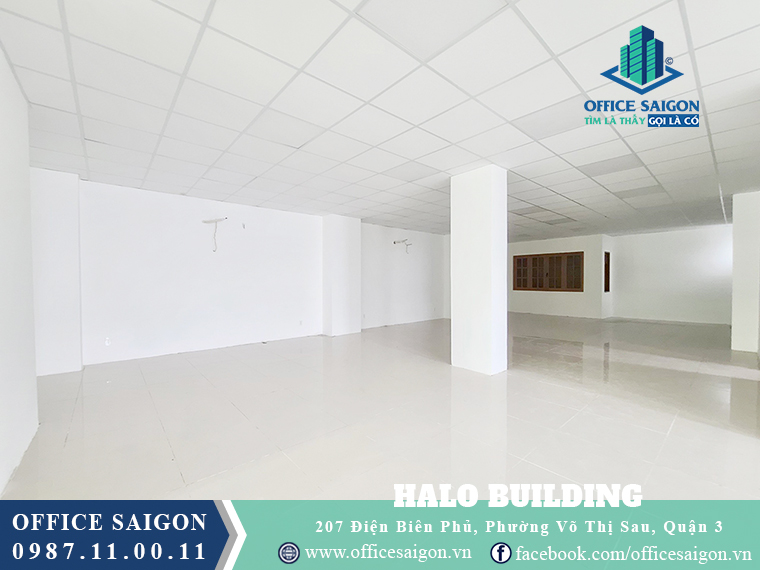 Sàn trống 160m2 tại văn phòng cho thuê toà nhà Halo 207 Building quận 3