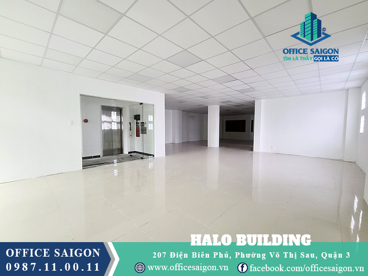 Sàn trống 250m2 tại văn phòng cho thuê toà nhà Halo 207 Building quận 3