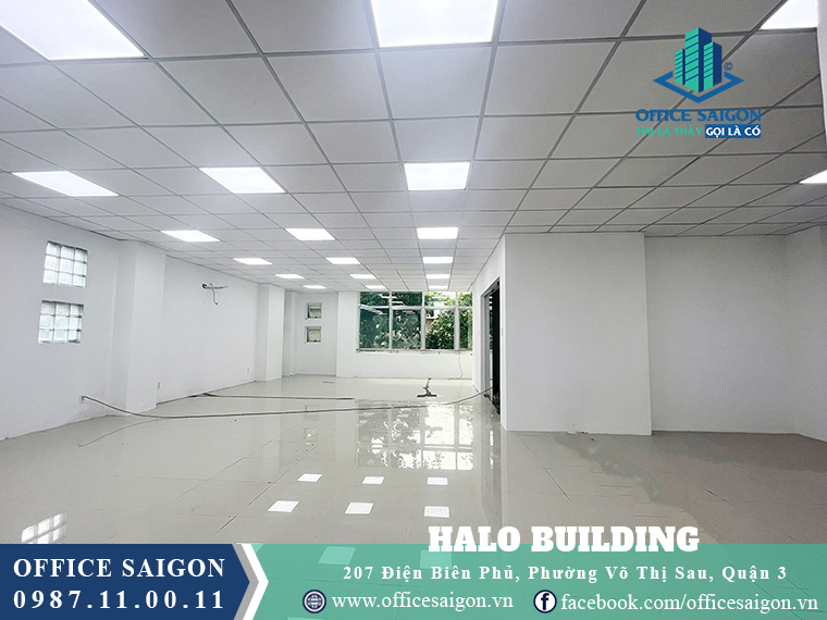 Sàn trống giá tốt tại văn phòng cho thuê toà nhà Halo 207 Building quận 3