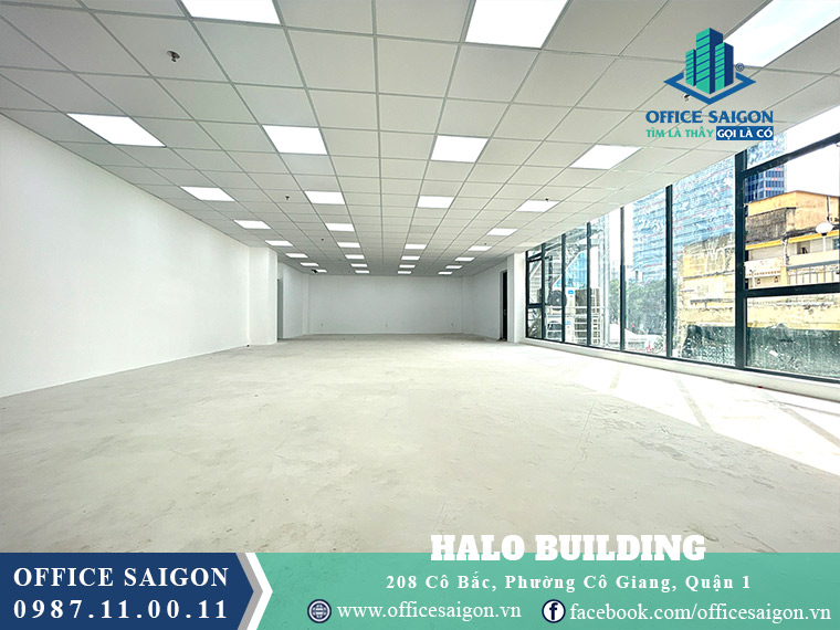 Sàn trống 150m2 văn phòng cho thuê Halo Building Cô Bắc quận 1