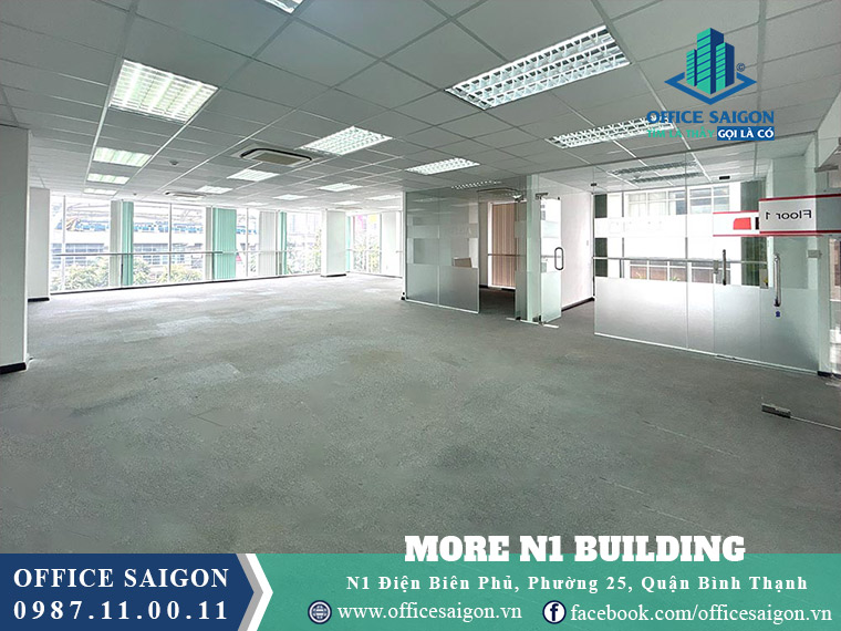 Sàn trống tại toà nhà văn phòng cho thuê More N1 Building quận Bình Thạnh