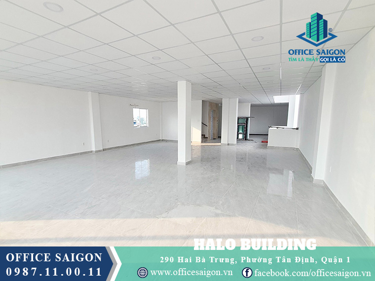 Sàn trống toà nhà Halo Building Hai Bà Trưng văn phòng cho thuê quận 1