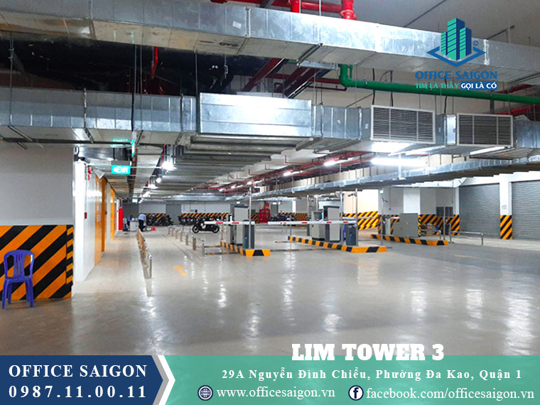 Hầm giữ xe có sức chứa lớn tại tòa nhà cho thuê văn phòng Lim 3 tower quận 1