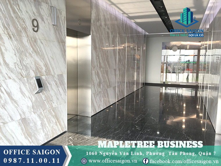 Lối đi thang máy lầu  toà nhà Mapletree Business Center quận 7