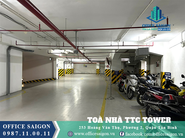 Tầng hầm để xe toà nhà TTC Tower quận Tân Bình