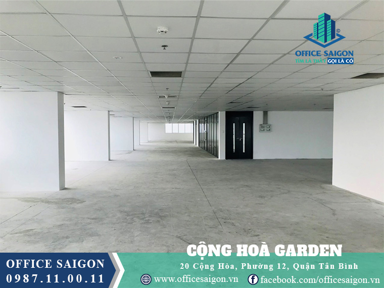 Sàn trống tại văn phòng cho thuê Cộng Hòa Garden quận Tân Bình