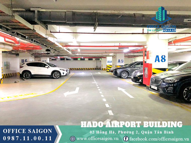 Tầng hầm tại văn phòng cho thuê Hado AirPort Building quận Tân Bình