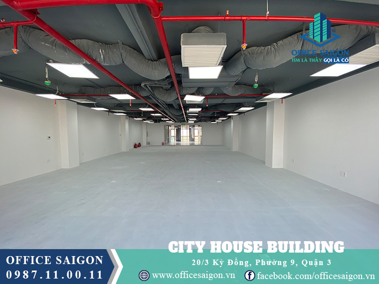 Diện tích cho thuê toà nhà City House Kỳ Đồng quận 3