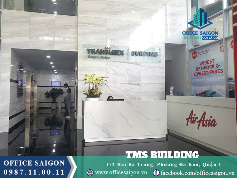 Lễ tân tòa nhà TMS building đường Hai Bà Trưng